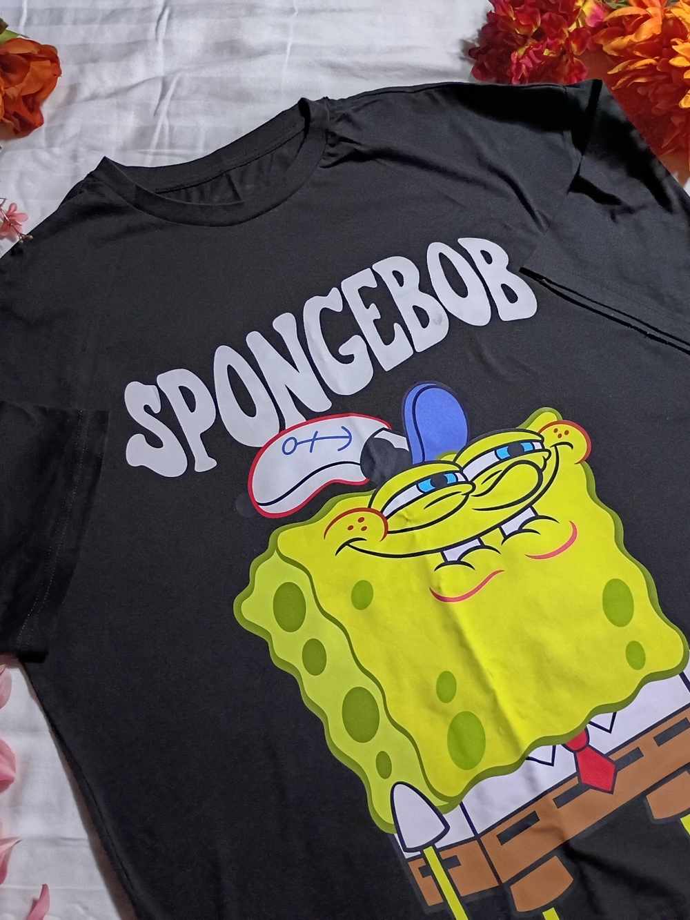 SpongeBob Mens Black Graphic Tee